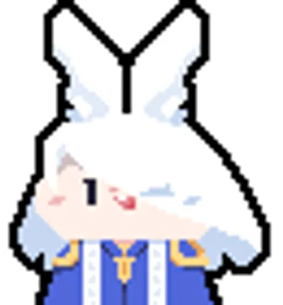 Sephiria official player portrait — white hooded rabbit in vestments, identity unconfirmed