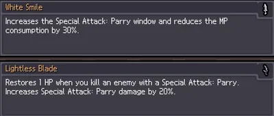 Dagger upgrade cards for White Smile and Lightless Blade