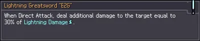 Greatsword upgrade card for Lightning Greatsword E2G
