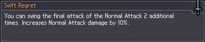Greatsword upgrade card for Swift Regret