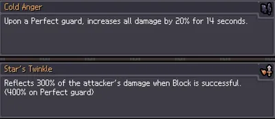 Sword and shield upgrade cards for Cold Anger and Star's Twinkle