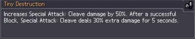 Sword and shield upgrade card for Tiny Destruction